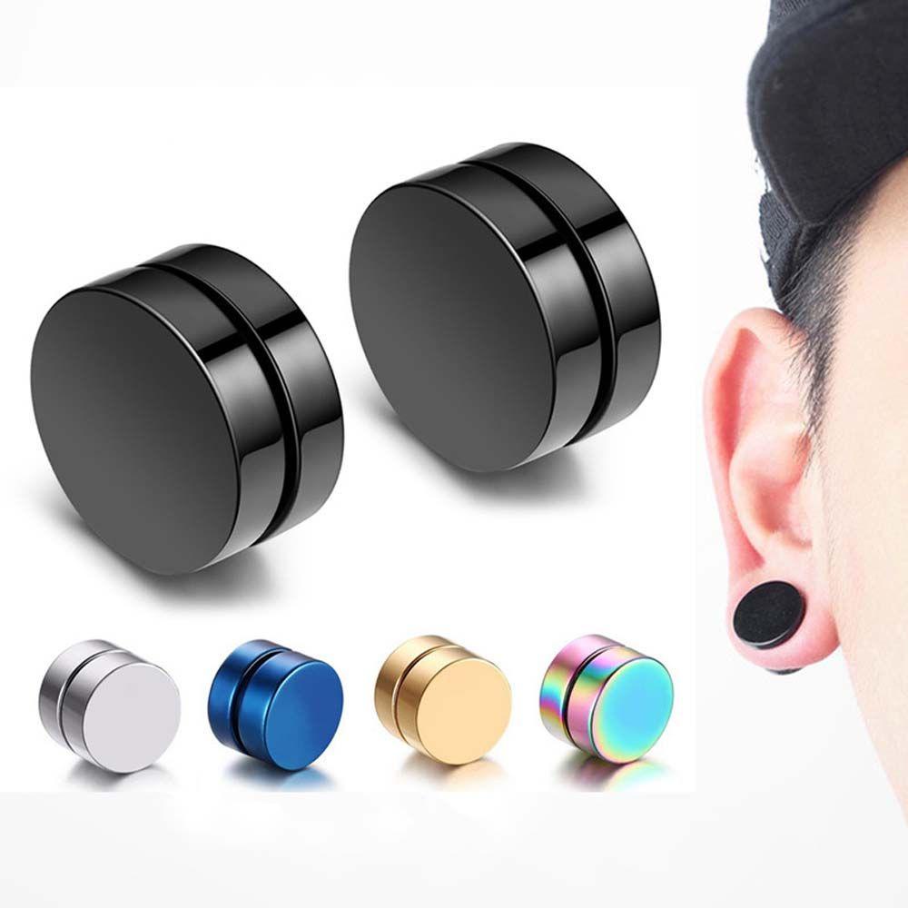 Anting Magnetik Tanpa Tindik Warna Hitam Gaya Punk Untuk Hadiah