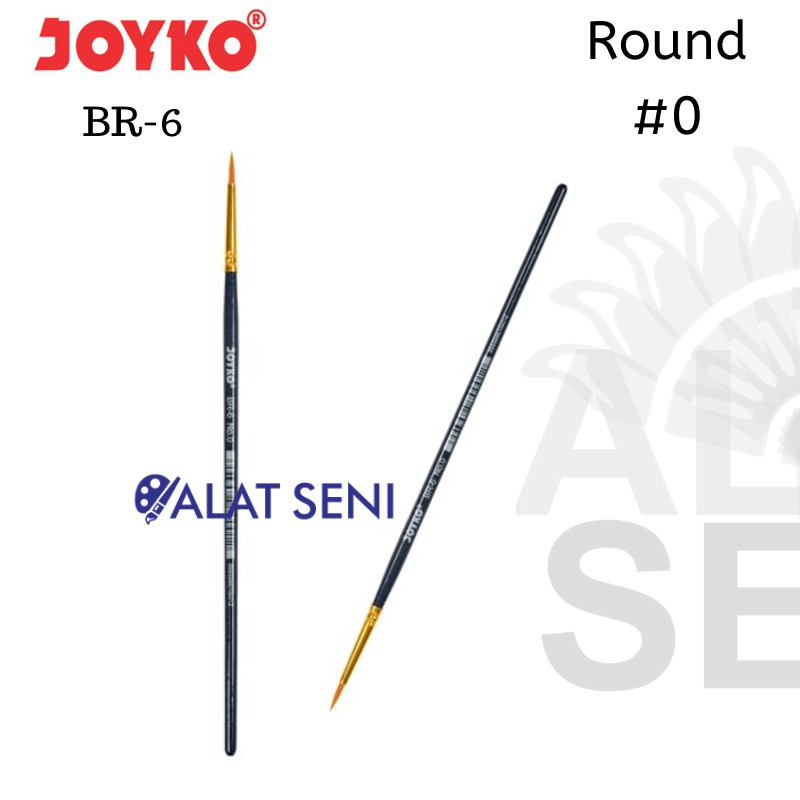 

Kuas Lukis Joyko BR-6 No.0 / Joyko Art Brush Round No.0 / Kuas Joyko