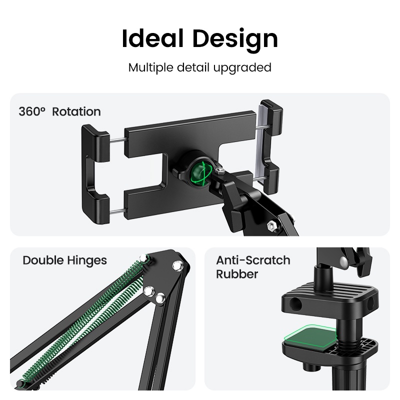 【Stok Produk di Indonesia】Ugreen Stand Holder Handphone / Tablet Lengan Panjang Fleksibel Bahan Aluminum