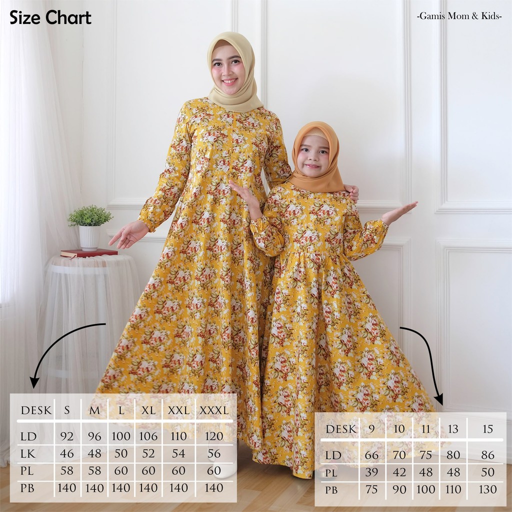 Gamis Dewasa Lia Bahan Katun Jepang Grade A