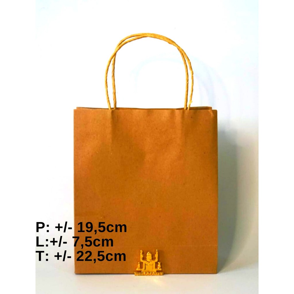 

Paper Shopping Bag 22,5x19,5+7,5cm | Tas Belanja Polos Totebag Kertas