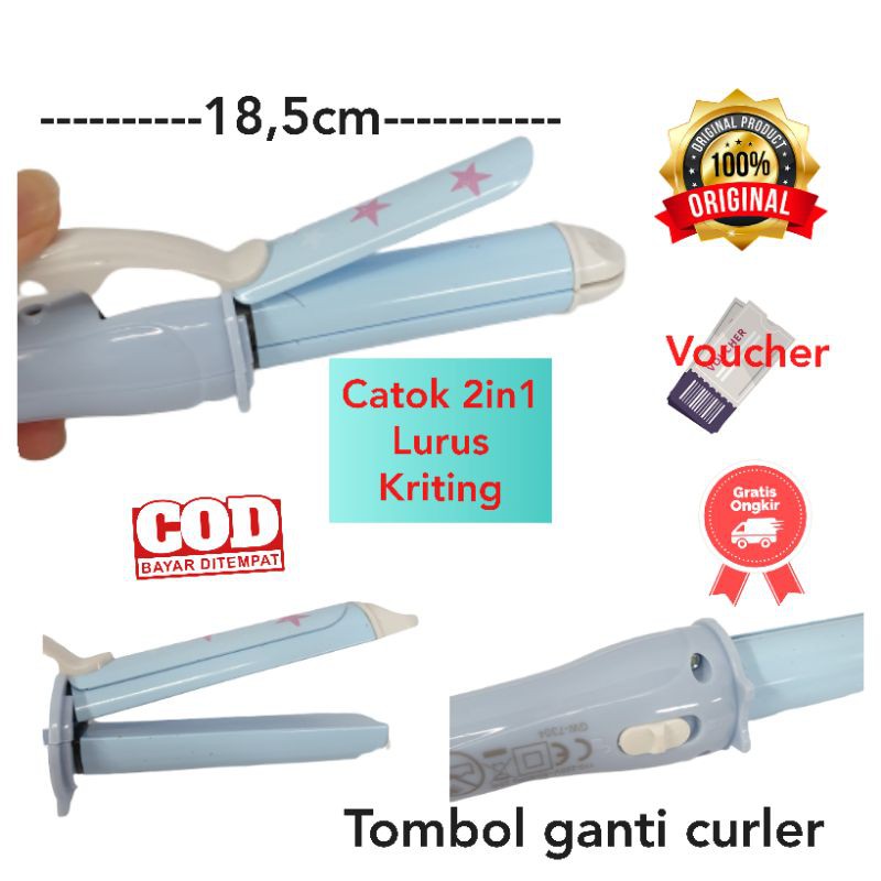 Catokan mini 2in1 Curly Kriting Lurus dan Alat catok murah Terlaris Rebonding gw cetok hair curler