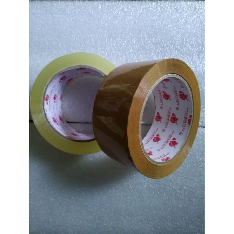 

platban / lakban bening dan coklat semar 2inch