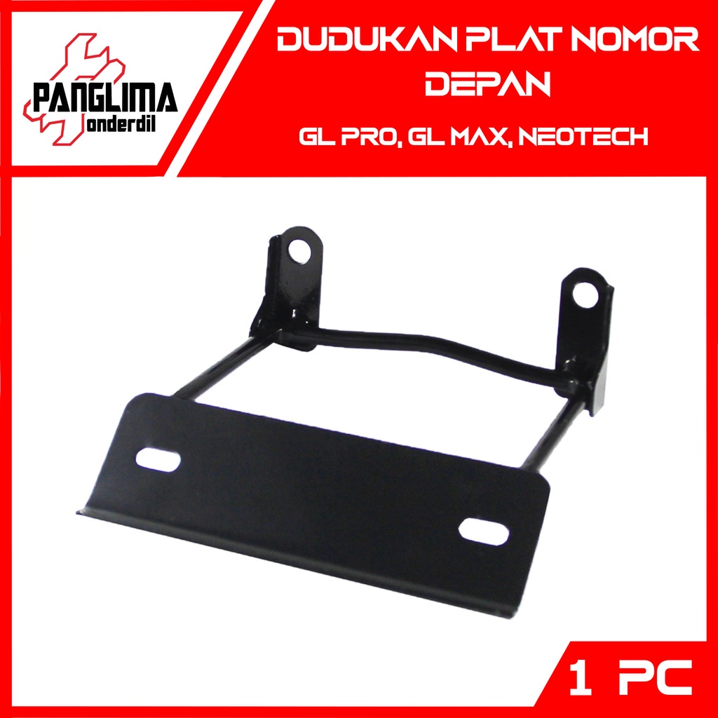 Dudukan Plat Nomor Depan GL Pro &amp; Neotech-Neotek &amp; GL Max Bracket-Breket-Braket-Plat-Besi