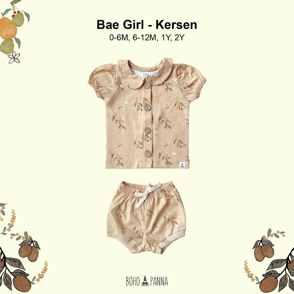 Bohopanna Bae Set Girl Stelan Baju Anak Pendek Cotton Setelan Baju Anak Perempuan