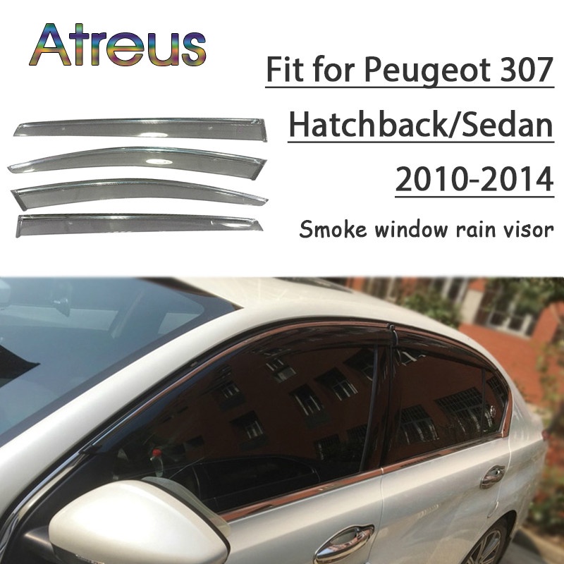 1 Set Aksesoris Sun Visor Jendela Mobil Bahan ABS Untuk Peugeot 307 2010-2014