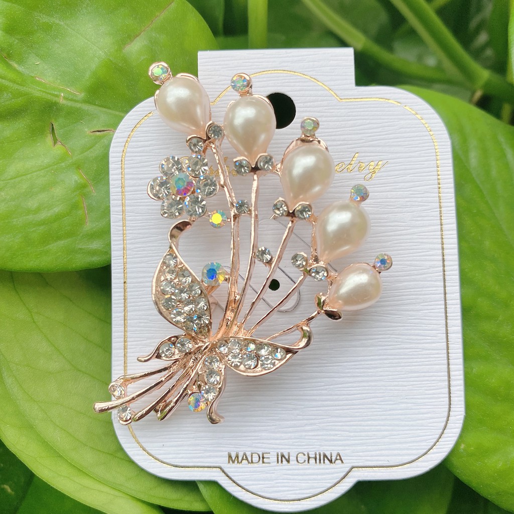 Baru Kreatif Mutiara Pin Bros Berlian Imitasi Bros Elegan Cukup Gaya Bros Mutiara Bros-7