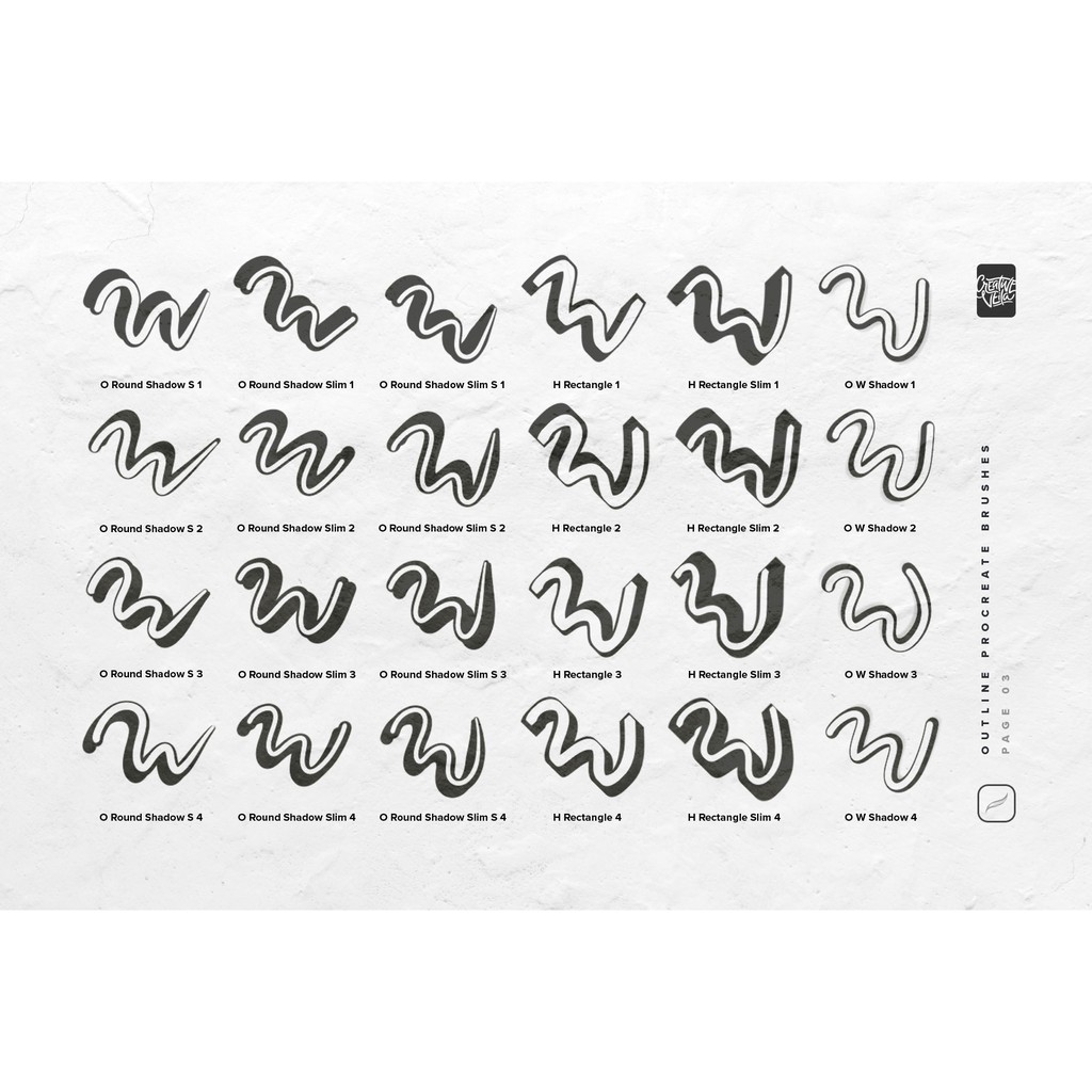 Procreate Brush - Outline Typography Modern Procreate Brushes