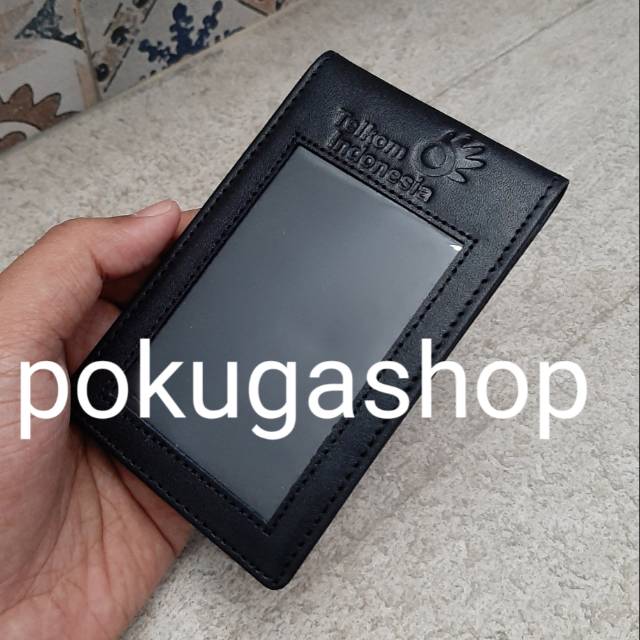 

Name tag kulit asli logo telkom indonesia / id card holder telkom indonesia / id card kulit asli