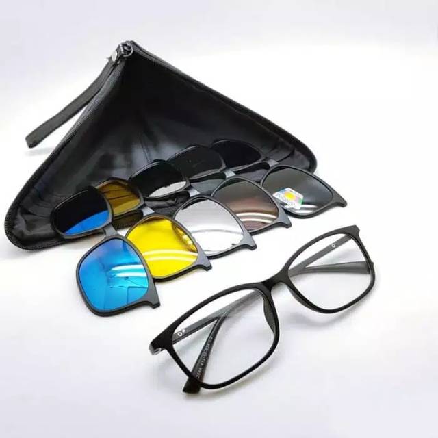 GROSIRAN KACAMATA PRIA WANITA CLIP ON 5 IN 1 2264A FREE CAIRAN PEMBERSIH