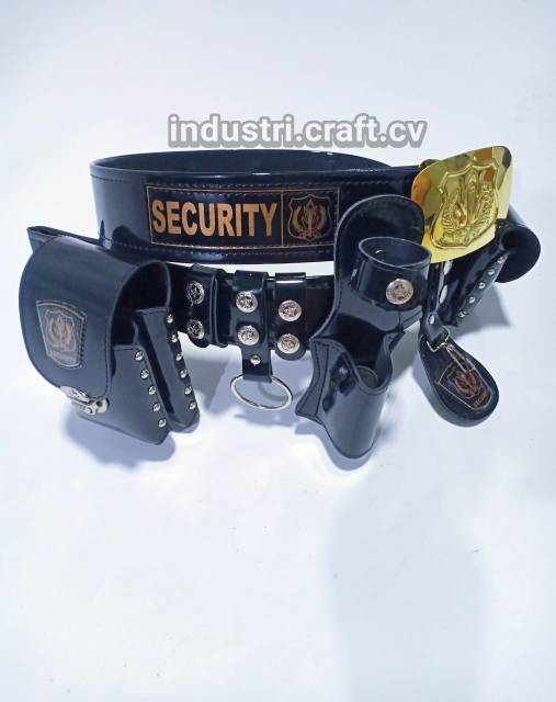 SABUK KOPEL SECURITY SATPAM FULLSET DAN KEPALA BANGKOL IKAT PINGGANG HITAM DAN PUTIH