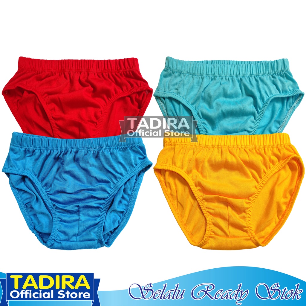 6 Pcs Celana Dalam Anak Laki-Laki Bahan Katun Lembut Motif Polos Multiwarna TADIRA Store