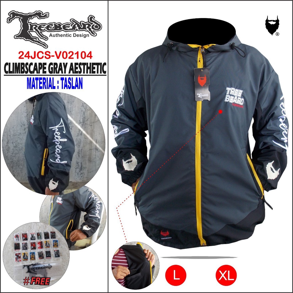 YES JAKET PRIA CLIMBSCAPE / JAKET HOODIE PARASUT / JAKET MOTOR / JAKET ANTI AIR ORIGINAL TREEBEARD