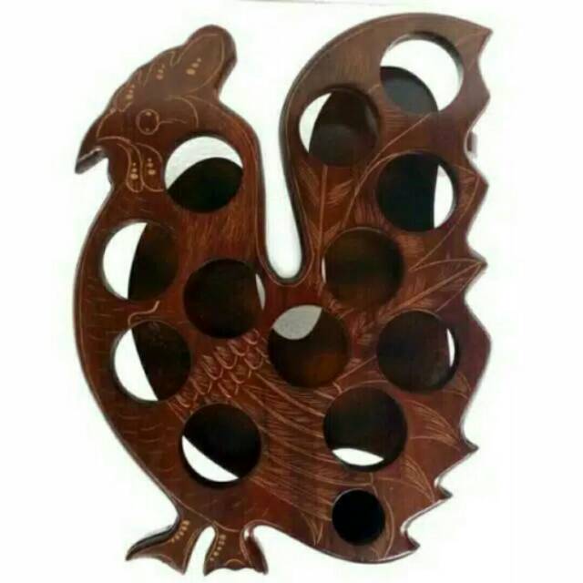 Tempat aqua model ayam kayu jati - tempat mineral gelas model ayam kayu jati - tempat aqua kayu jati