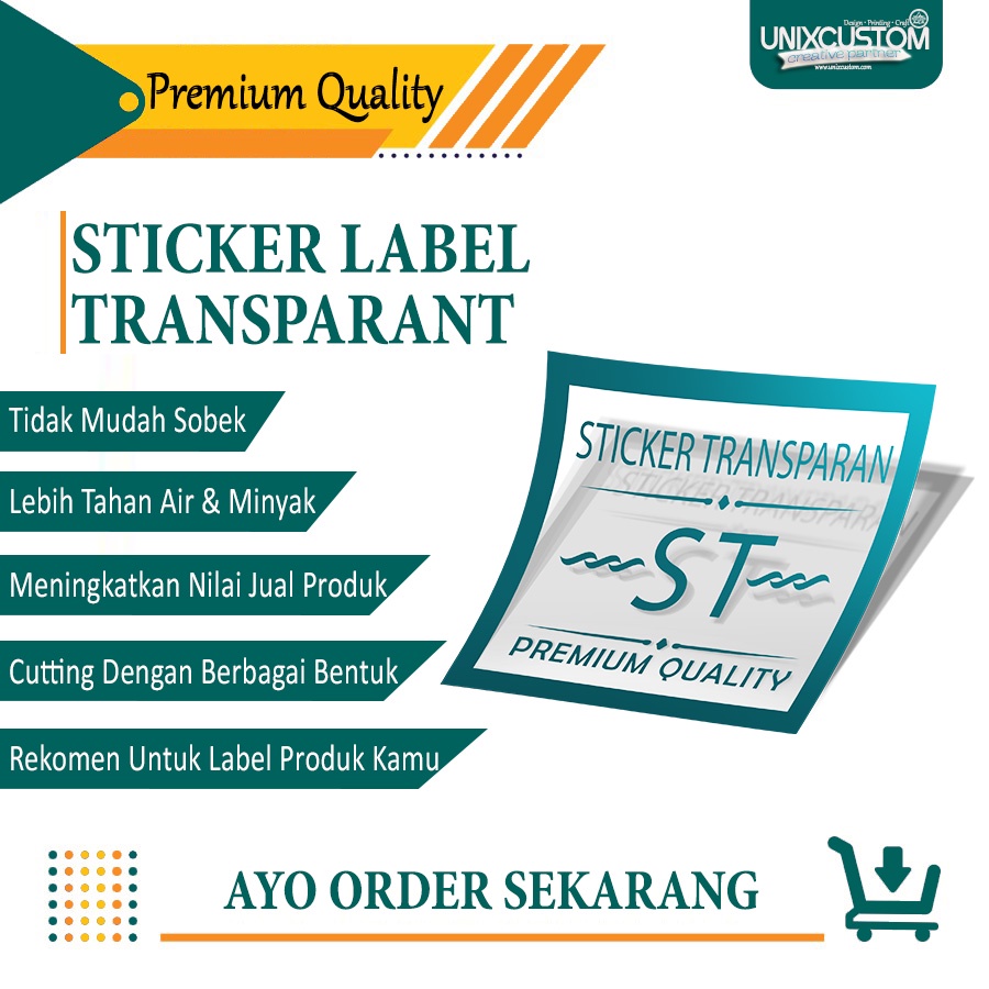 

Sticker Label Kemasan Transparant Uk.A4 Free Laminasi