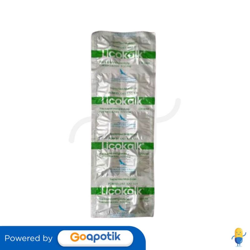 Licokalk - Kalsium Laktat - Kalk 1 strip isi 10 tablet