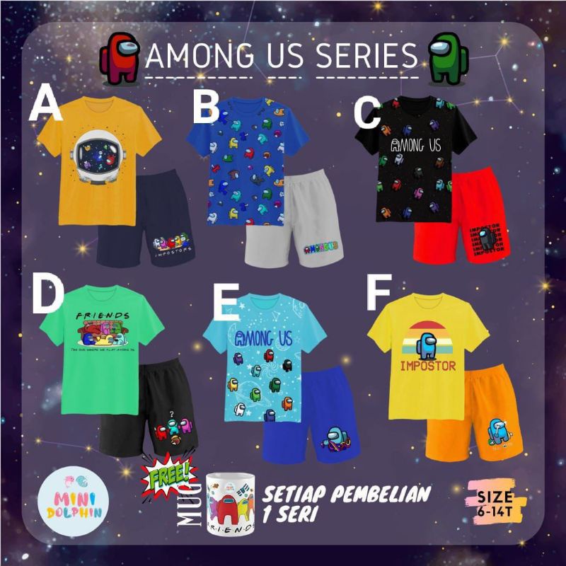 SETELAN KAOS ANAK AMONG US SERIES