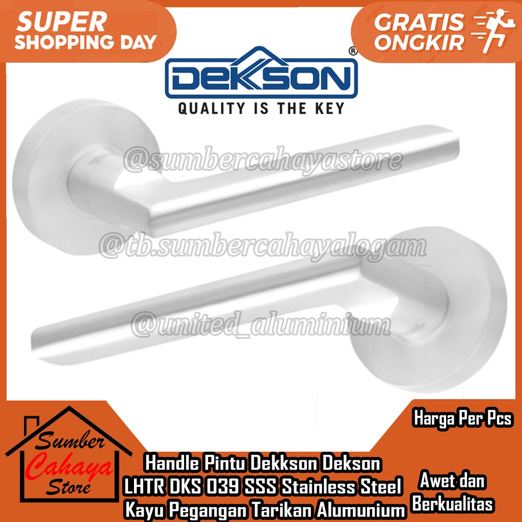 Handle Pintu Dekkson Dekson  LHTR DKS 039 SSS Handel Gagang Bukaan Stainles Stainless Steel Staylish