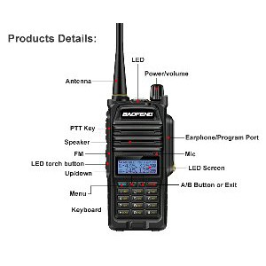 Baofeng UV 9R HT waterproof walkie talkie UV9R IP67 anti air taffware Terbaik