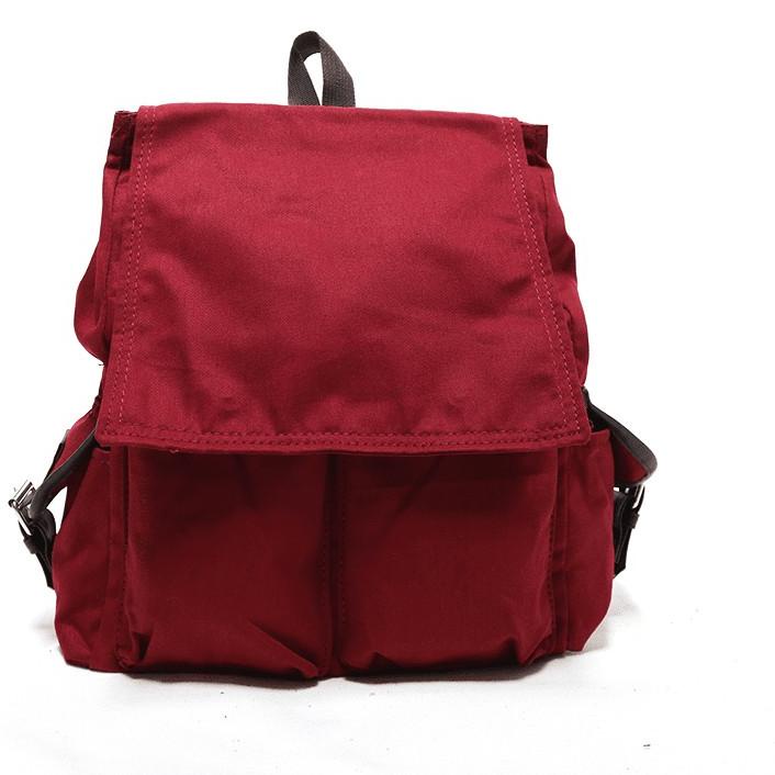 ♘ [] Tas Kanvas Fashion Wanita Ransel Kecil Gendong Bahan Batam Kanvas Warna Polos ESCORTBAG ➲