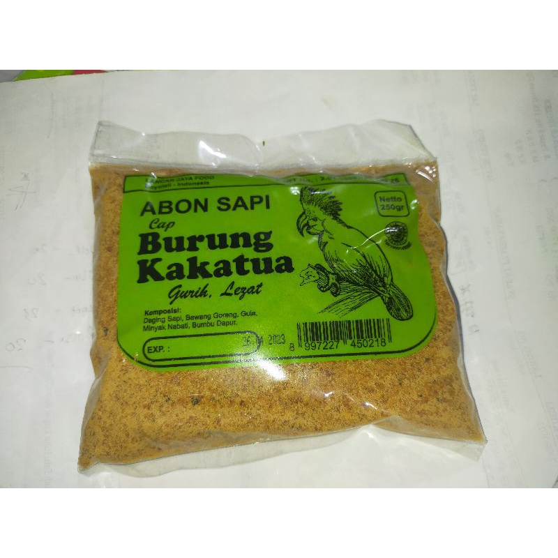 

abon sapi cap burung kakaktua 250gr