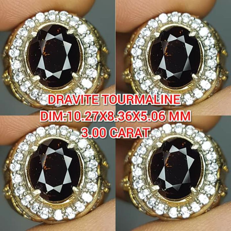 Batu Permata Natural Dravite Tourmaline 3 carat(s)