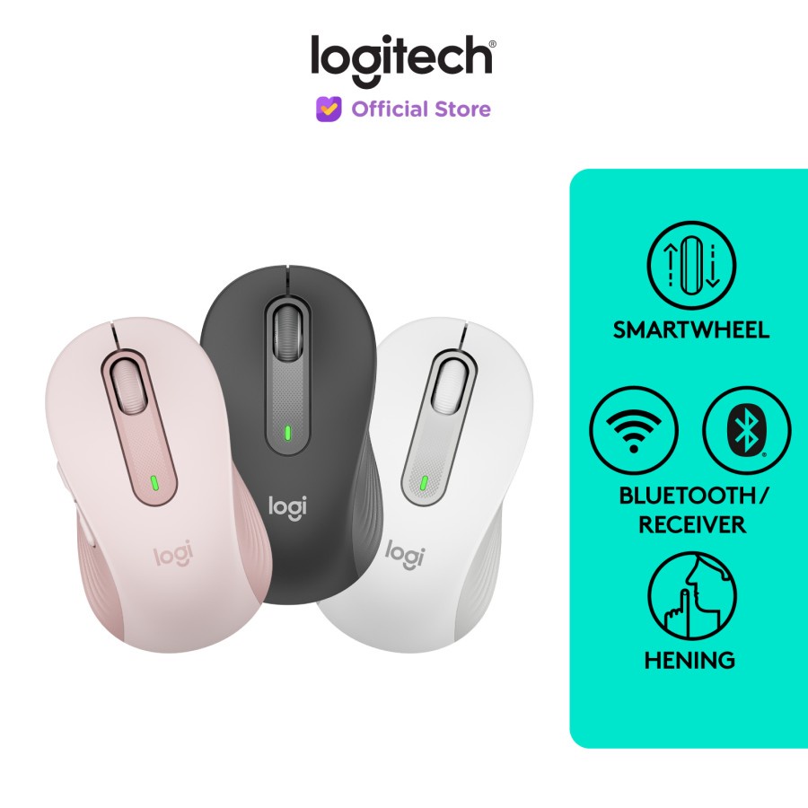 Logitech Signature M650 Mouse Wireless Bluetooth Silent