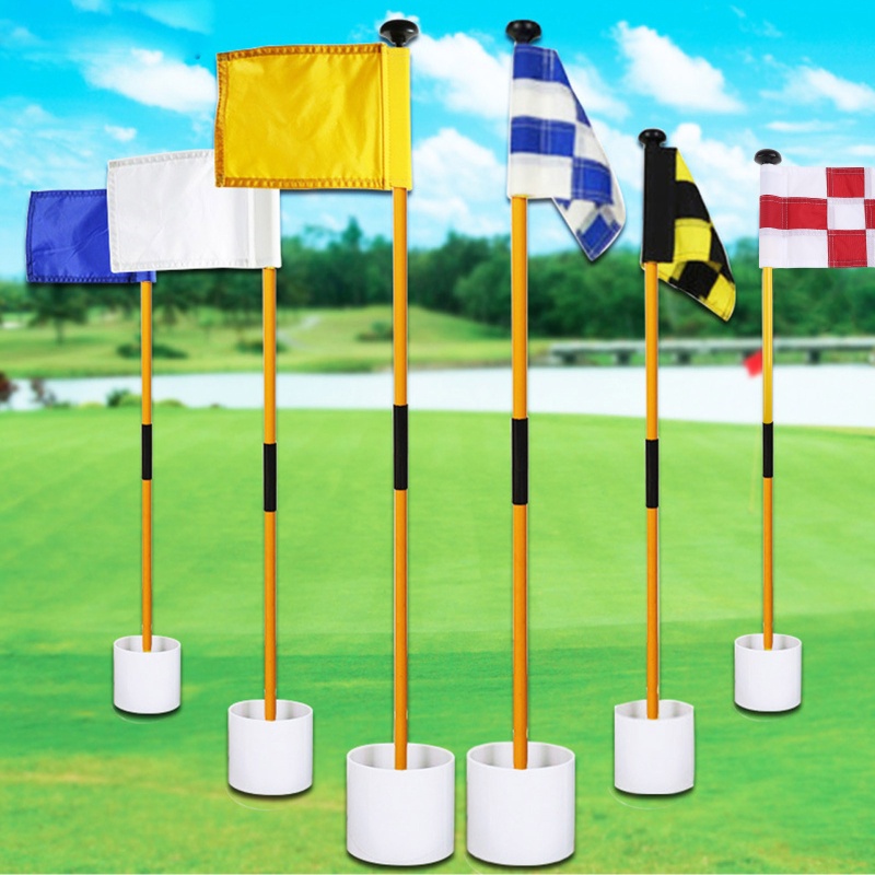 Flagstick Golf Matahari, Menaruh Bendera Hijau Set Cangkir Lubang, Bendera Pin Golf Portable Untuk Latihan Golf Di Halaman Belakang Rumah, Detach