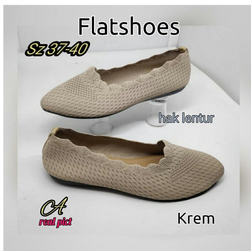 sepatu flatshoes desantos rajut import murah