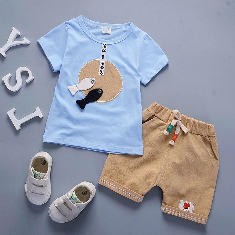 STELAN KAOS ANAK MOTIF IKAN 1-5 TAHUN / STELAN ANAK LAKI LAKI / STELAN ANAK IMPORT /STELAN ANAK MURA