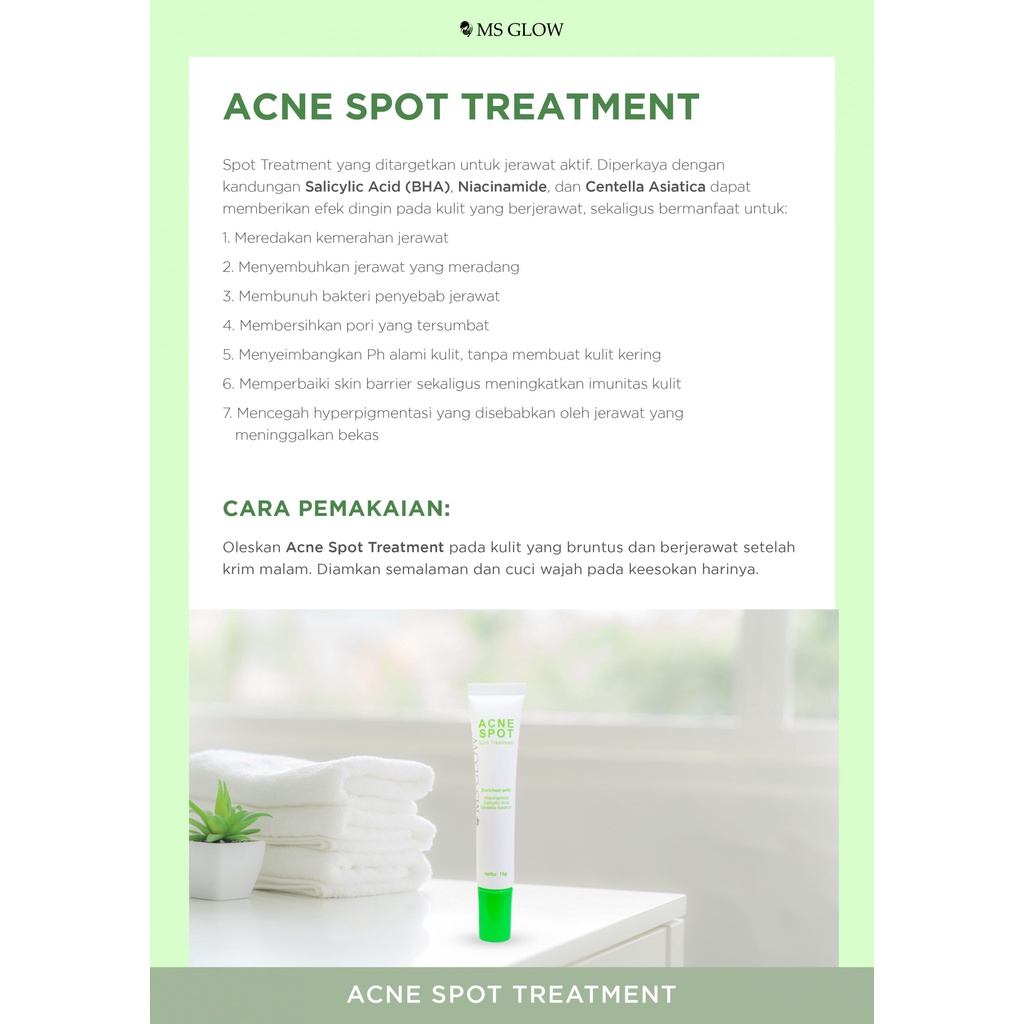 MS Glow Acne Spot Treatment Serum GIRLSNEED77 Spot Treatment Wajah Untuk Memudarkan Bekas Jerawat