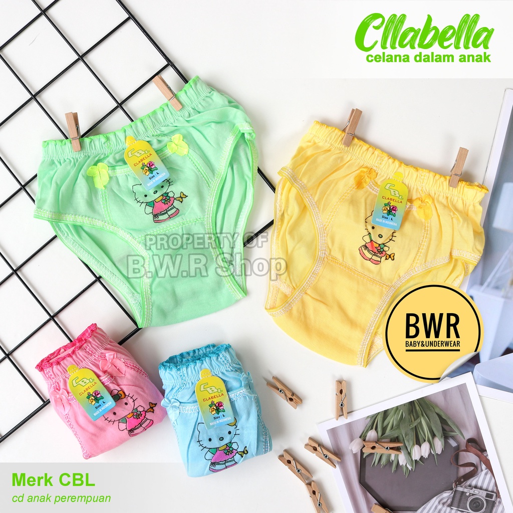 CD Anak Murah CBL WARNA / Celana Dalam Anak Perempuan Cllabella Bersaku | Bwr IX