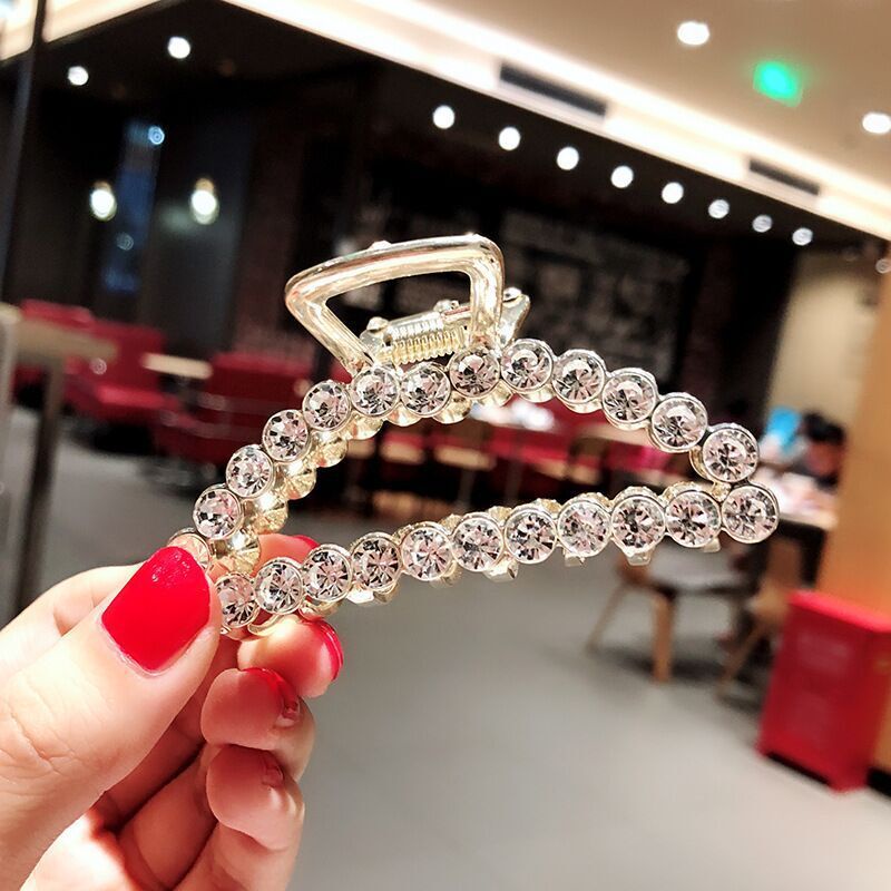 Jedai Rambut GEOMETRI Kristal Korea Mutiara Premium Berlian Diamond Gold Emas Korea Fashion Jepitan Klip Aksesoris Cewek Hair Pin Clip Claw Wanita Cewek