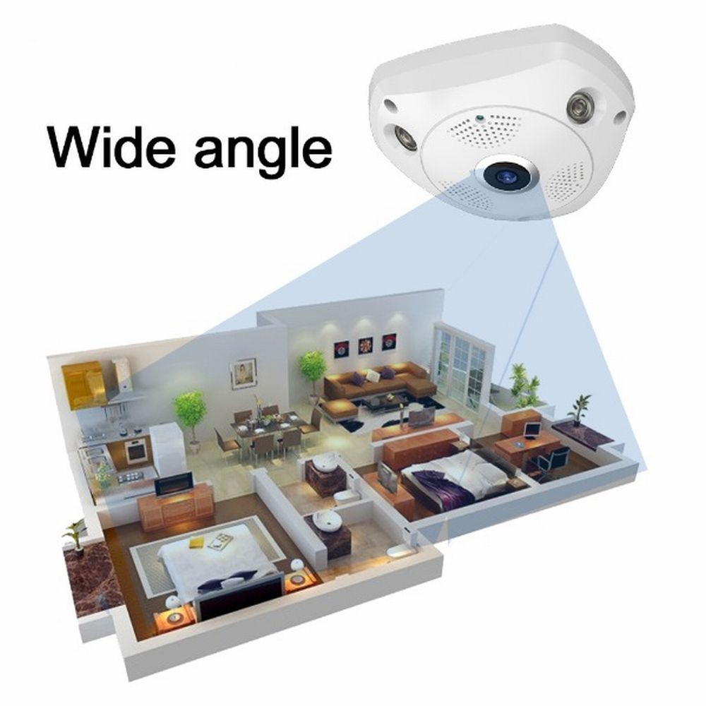 IP Camera / IP CAM VR V380  Wireless Fish Eye 360 Panoramic Lens cam