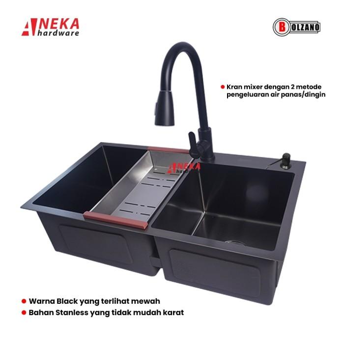 Dish | Kitchen Sink Bolzano 8245 Black / Bak Cuci Piring Hitam Elegant