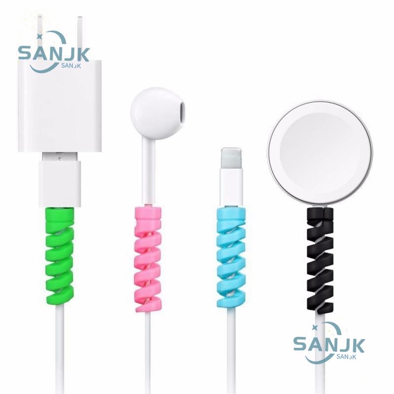 2pcs Spiral Pelindung Kabel Data / Charger / Headphone