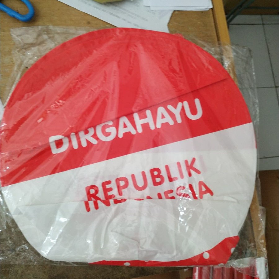 BALON PLASTIK PENTUNG TEMA KEMERDEKAAN INDONESIA DIRGAHAYU