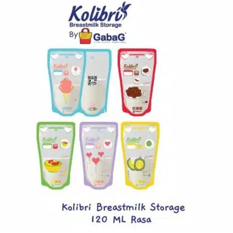 Gabag  kantong asi kolibri 120ml/ breastmilk storage bags