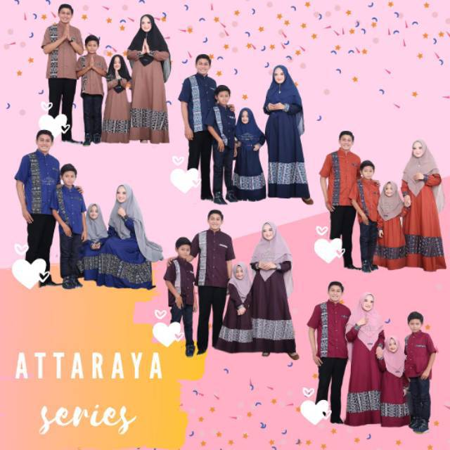 Gamis sarimbit attaraya 6 warna by fania/sarimbit lebaran/gamis couple/gamis sarimbit/baju keluarga