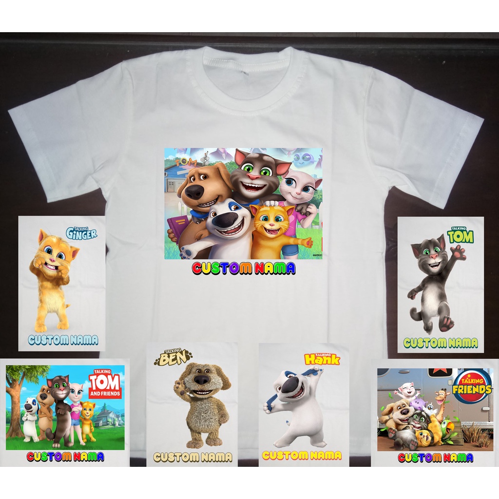 Kaos Anak Talking Tom and Friends Free Tulis Nama