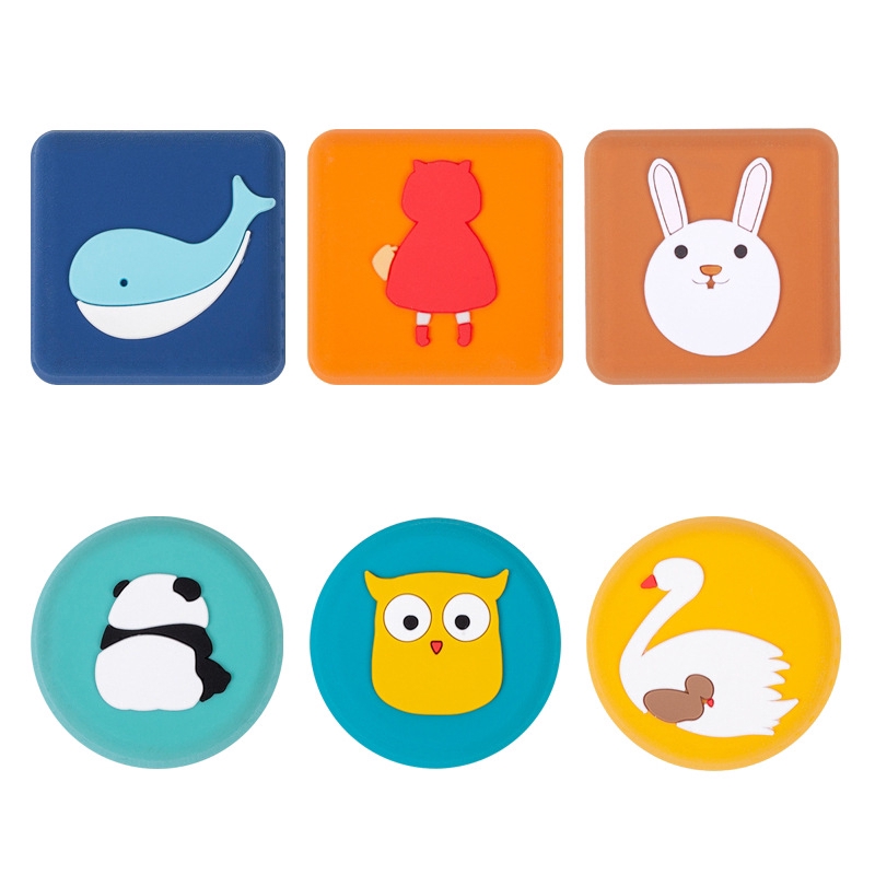 Cartoon Silicone Door Handle Stoppers / Anti-collision Wall Protectors Pad / Soft Rubber Table Corner Cushion