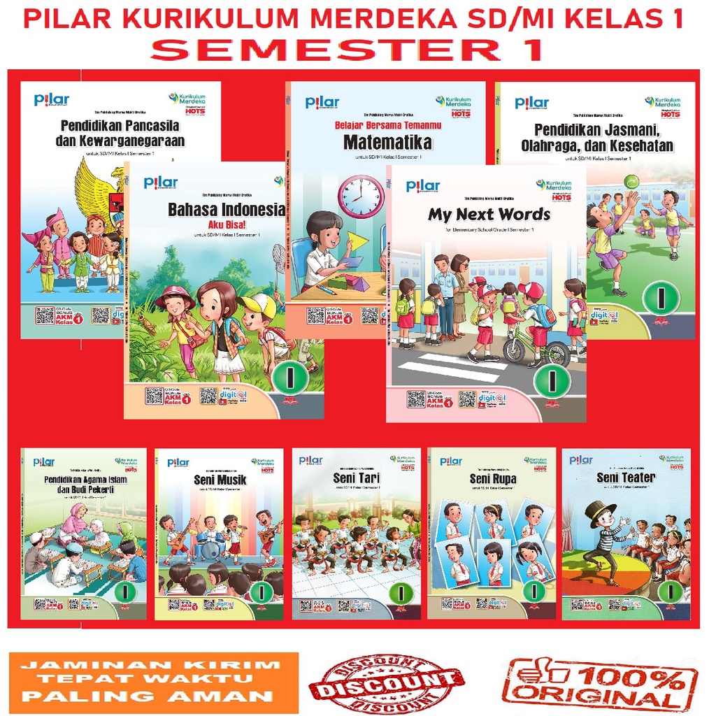Jual Pilar Kurikulum Merdeka SD Kelas 1 Semester 1 Penerbit Warna Mukti 