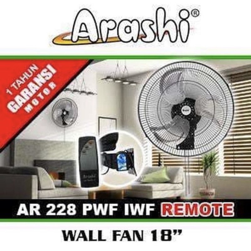 ARASHI KIPAS ANGIN DINDING IWF-18 / KIPAS ANGIN DINDING 18&quot; INCH / WALL FAN (MODEL TARIK) BESI