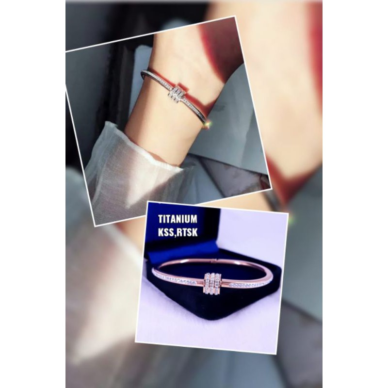 gelang titanium cantik/awet tahan lama tidak luntur