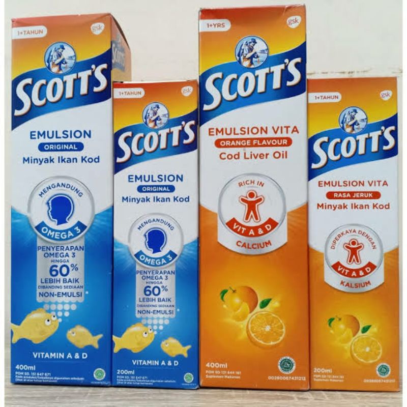 Scotts Emulsion 400 Ml  Scotts Vita Orange / Scots Original 400 Ml / Vitamin Anak Scott