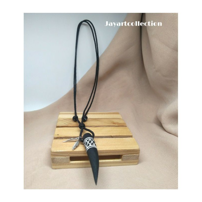 Kalung Taring Tulang Sapi Asli