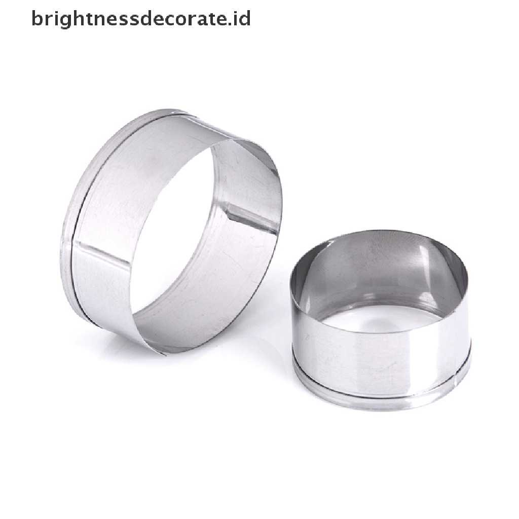 3pcs / set Cetakan Biskuit Bentuk Bulat Bahan Stainless Steel