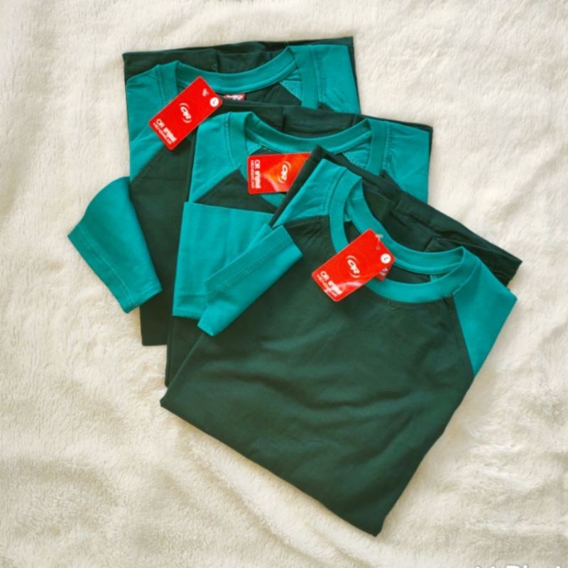 kaos polos reglan HIJAUBOTOL-TOSCA lengan panjang M L XL XXL