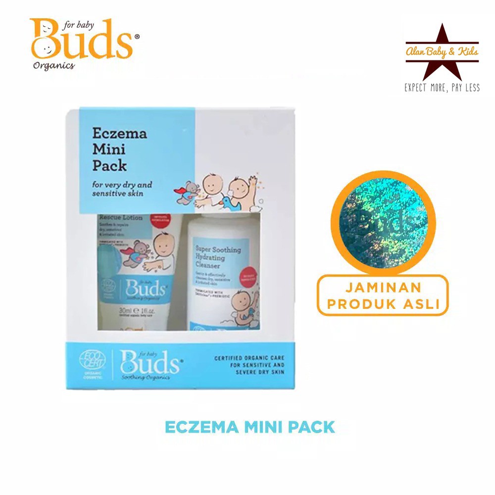 Buds Eczema Mini Pack - Super Soothing Rescue Lotion &amp; Hydrating Cleanser