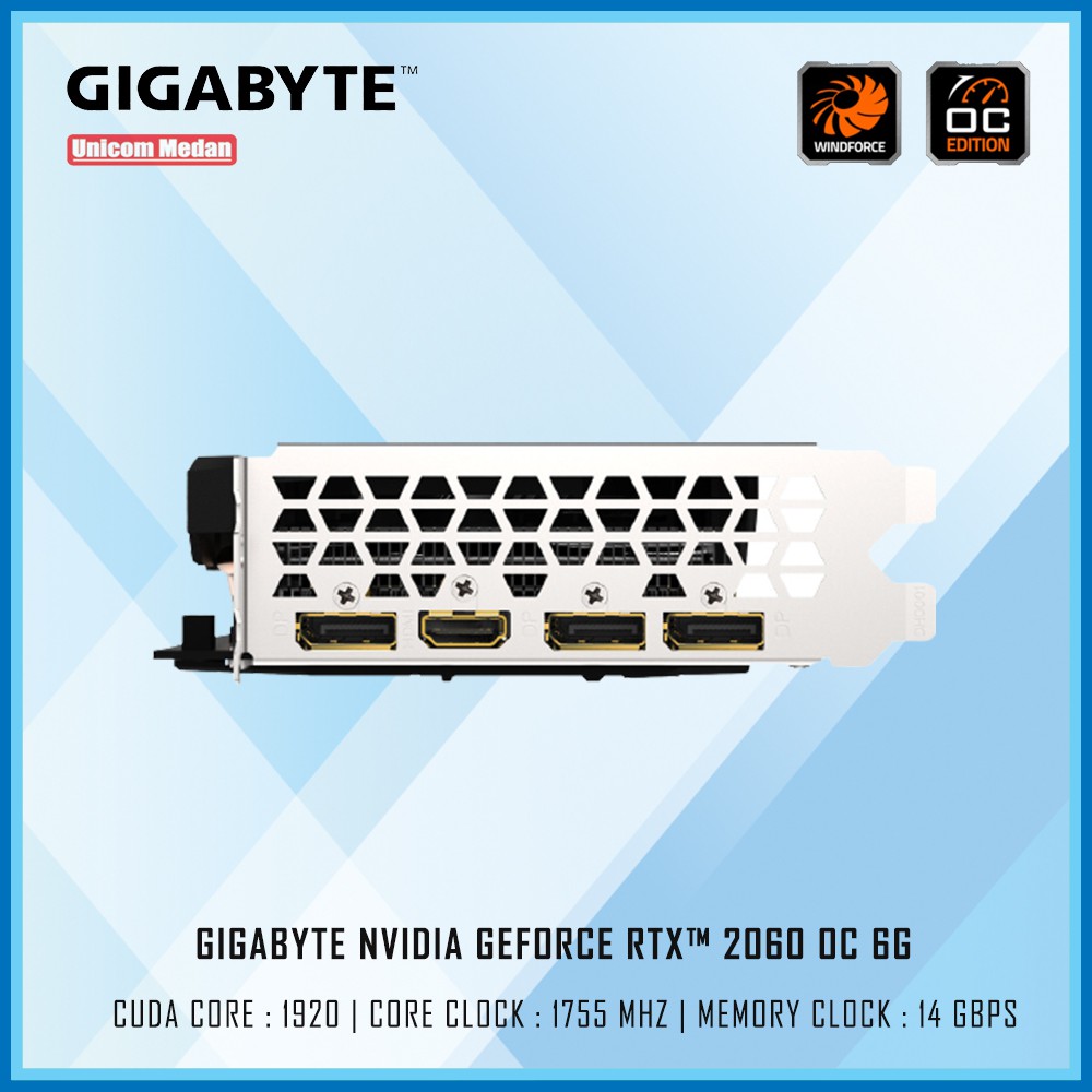 VGA GIGABYTE RTX 2060 6GB GDDR6 192BIT OC